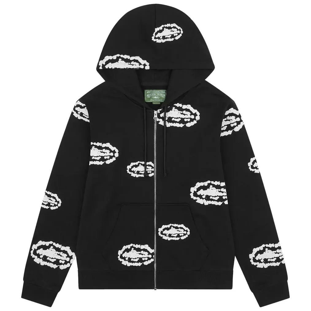 Denim Tears Cotton Wreath x Cortiez Zip Hoodie Black