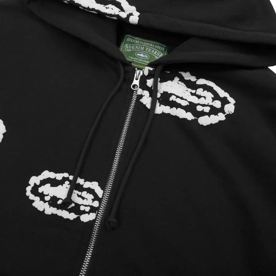 Denim Tears Cotton Wreath x Cortiez Zip Hoodie Black