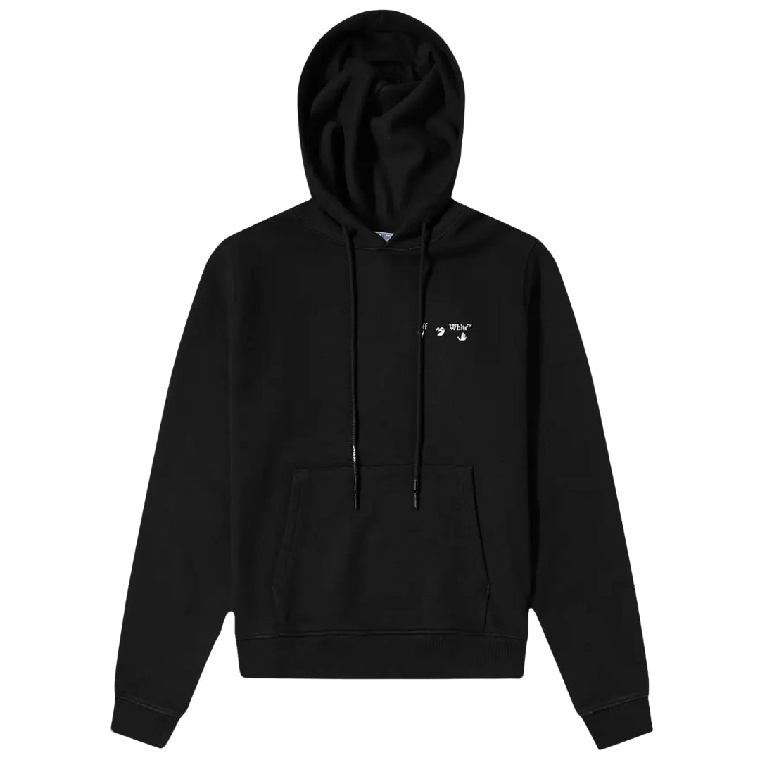 Off White Ombb034S21Fle0031001 Ow Arrow Logo Slim Zip Hoodie Black White 1001 Black Zip Hoodie Mens