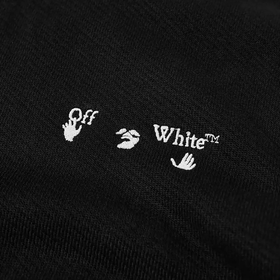 Off White Ombb034S21Fle0031001 Ow Arrow Logo Slim Zip Hoodie Black White 1001 Black Zip Hoodie Mens