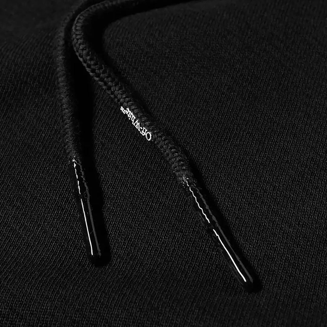 Off White Ombb034S21Fle0031001 Ow Arrow Logo Slim Zip Hoodie Black White 1001 Black Zip Hoodie Mens