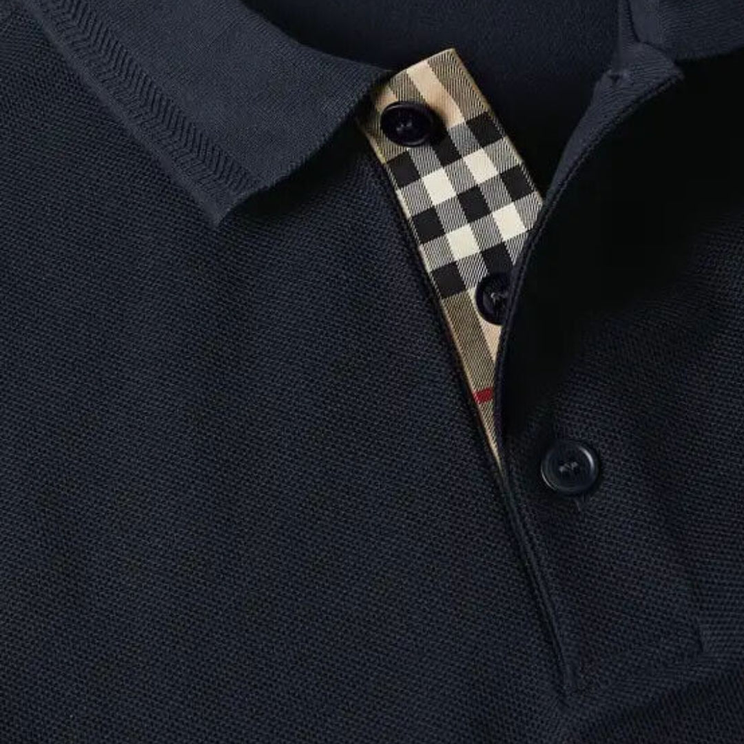 Burberry Branded Circle Logo Coal Blue Polo Shirt - Style Centre Wholesale