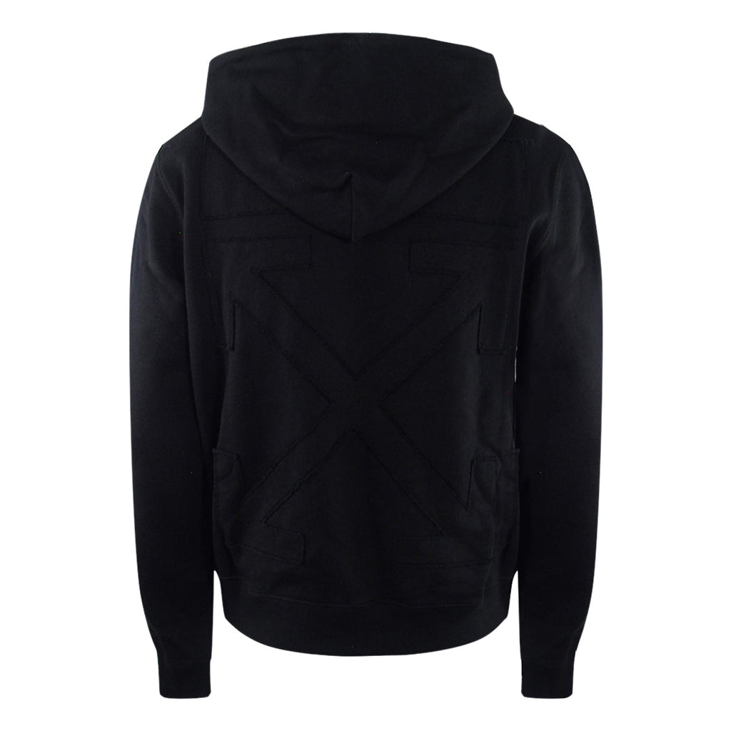 Off White Ombb034S21Fle0031001 Ow Arrow Logo Slim Zip Hoodie Black White 1001 Black Zip Hoodie Mens