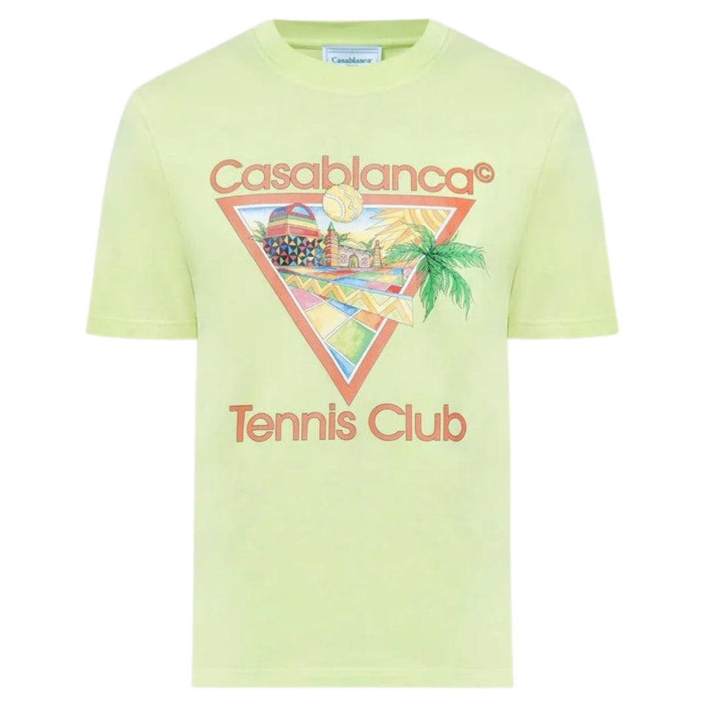 Casablanca Printed  T-Shirt Afro Cubism Tennis Club Pale Green Ms24 Jts 001 06 001 06 Green  T-Shirts Mens