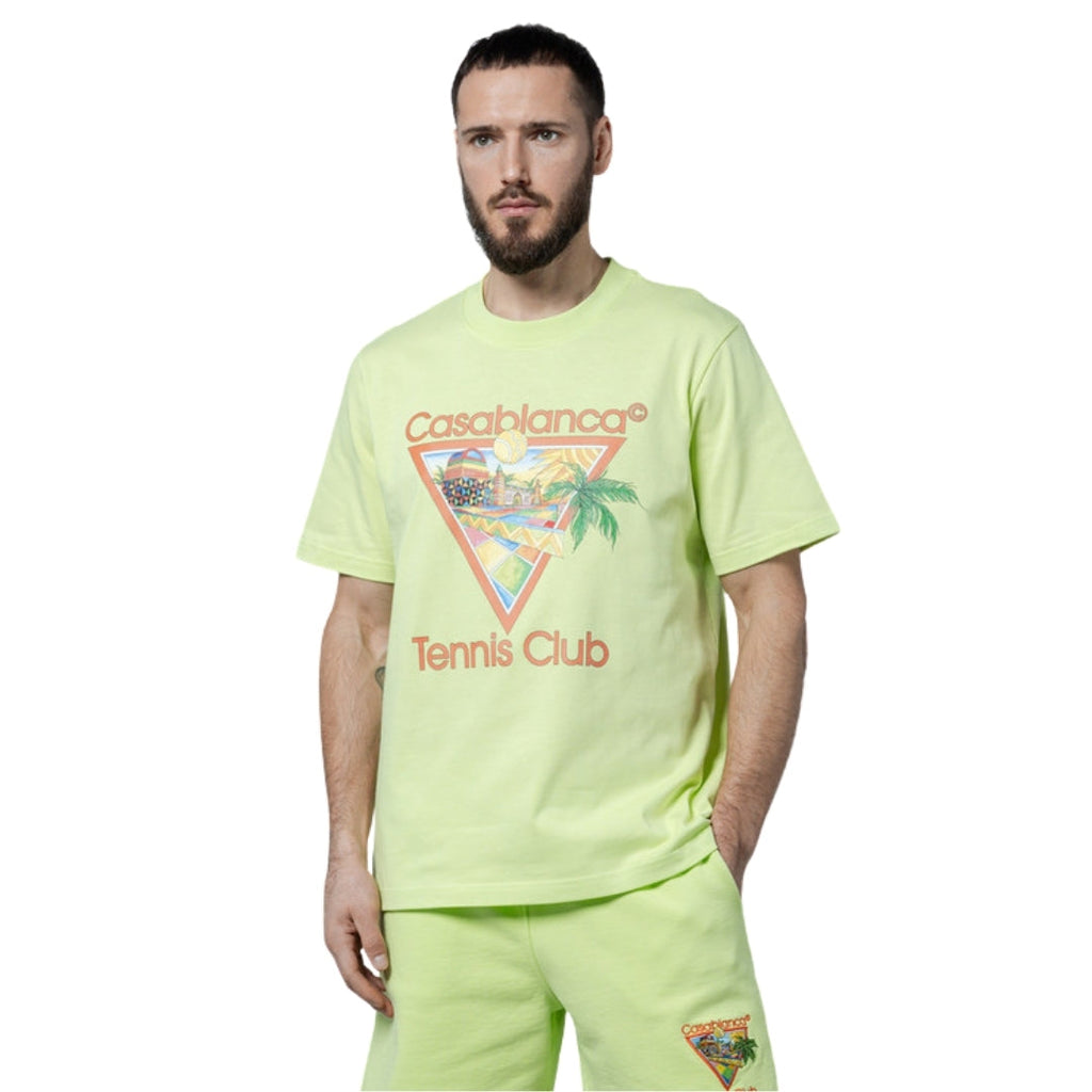 Casablanca Printed  T-Shirt Afro Cubism Tennis Club Pale Green Ms24 Jts 001 06 001 06 Green  T-Shirts Mens