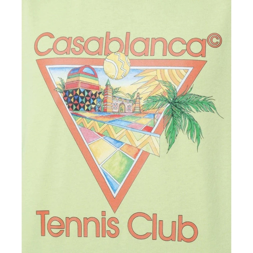 Casablanca Printed  T-Shirt Afro Cubism Tennis Club Pale Green Ms24 Jts 001 06 001 06 Green  T-Shirts Mens