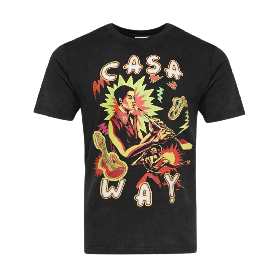 Casablanca Printed  T-Shirt Music For The People Faded Black Ms24 Jts 001 07 001 07 Black  T-Shirts Mens