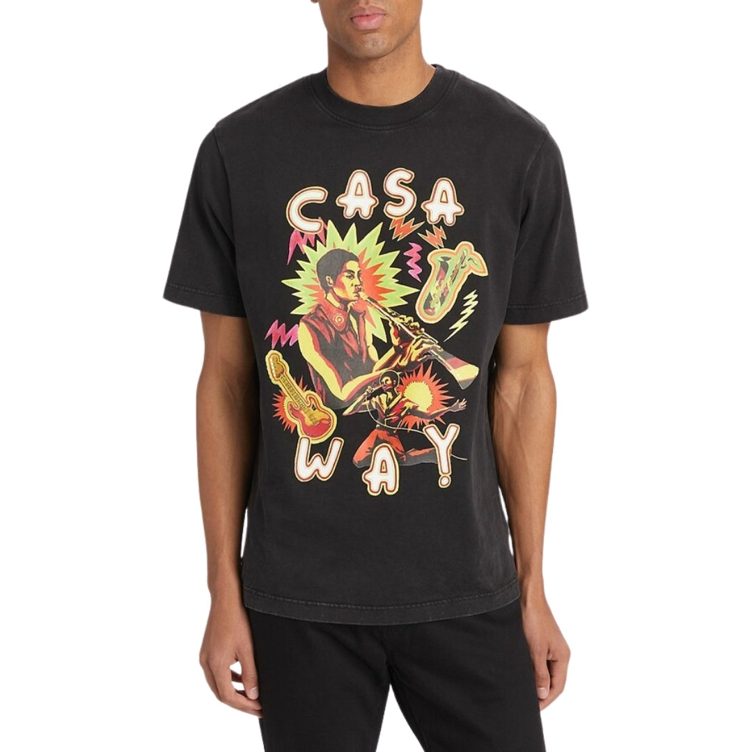 Casablanca Printed  T-Shirt Music For The People Faded Black Ms24 Jts 001 07 001 07 Black  T-Shirts Mens