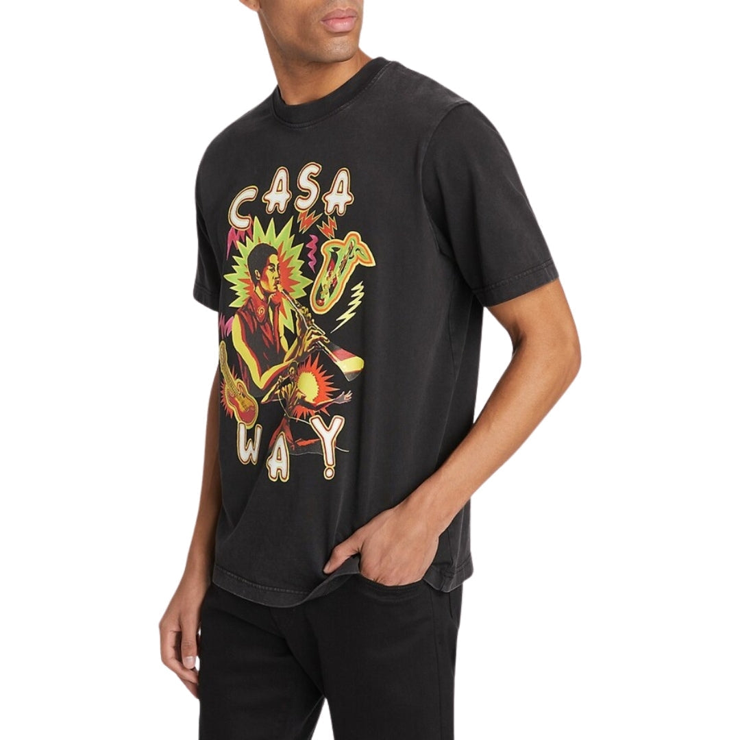 Casablanca Printed  T-Shirt Music For The People Faded Black Ms24 Jts 001 07 001 07 Black  T-Shirts Mens