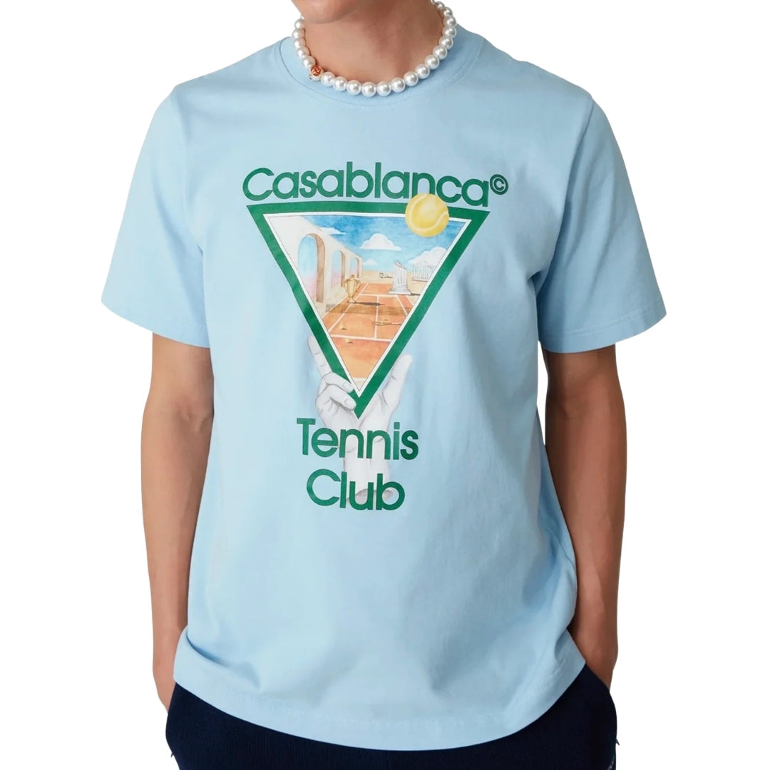 Casablanca Printed  T-Shirt Metaphysical Tennis Icon Blue U Mps25 Jts 001 09 001 09 Blue  T-Shirts Mens