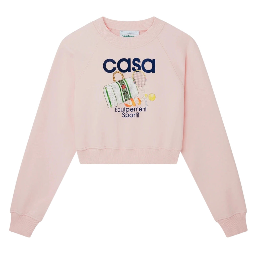 Casablanca Printed Cropped Sweatshirt Equipement Sportif Pink
