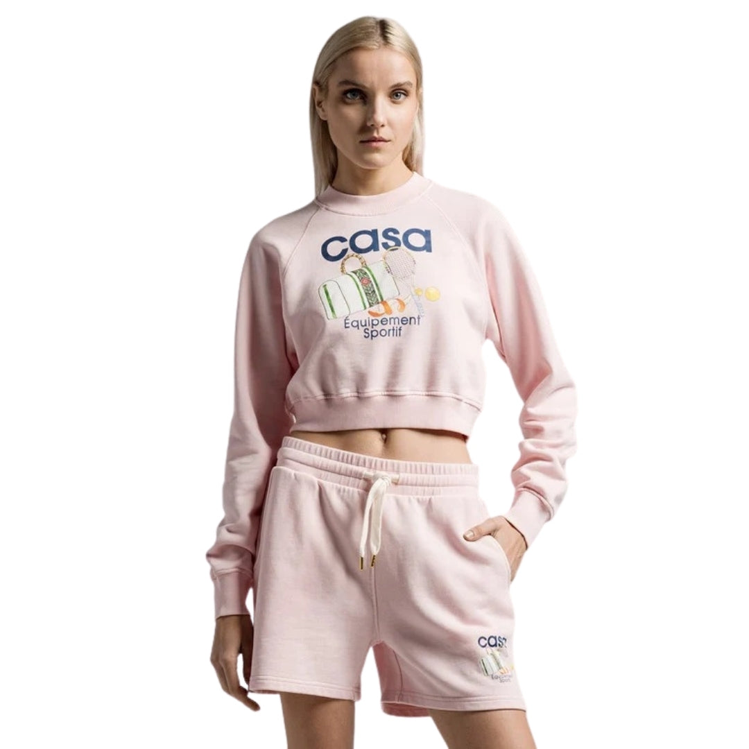 Casablanca Printed Cropped Sweatshirt Equipement Sportif Pink