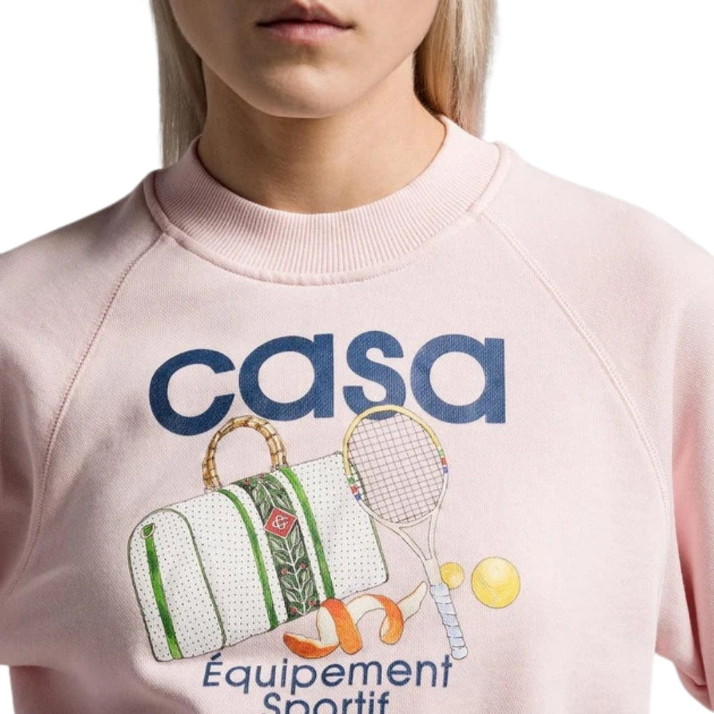 Casablanca Printed Cropped Sweatshirt Equipement Sportif Pink