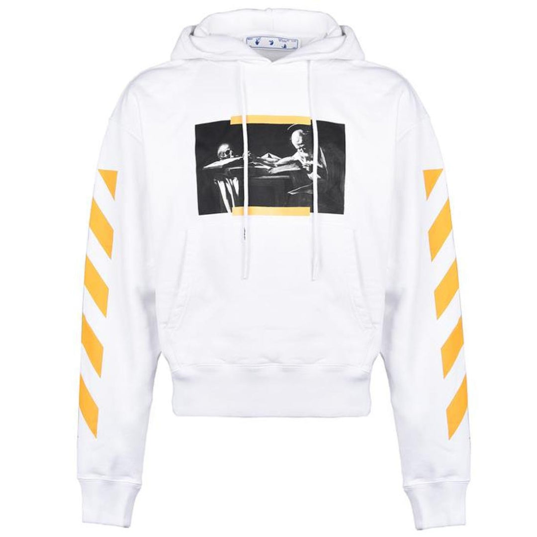 Off White Carav Painting Over White Hoodie - Style Centre Wholesale